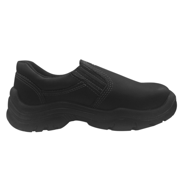 Sapato microfibra preto fechamento em elástico sem bico 
